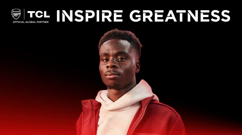 TCL deepens Partnership with Arsenal, Announces Bukayo Saka as Brand Ambassador